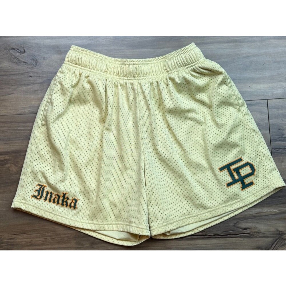 Inaka Power Light Lime Green Mesh Training Gym Shorts Size Large